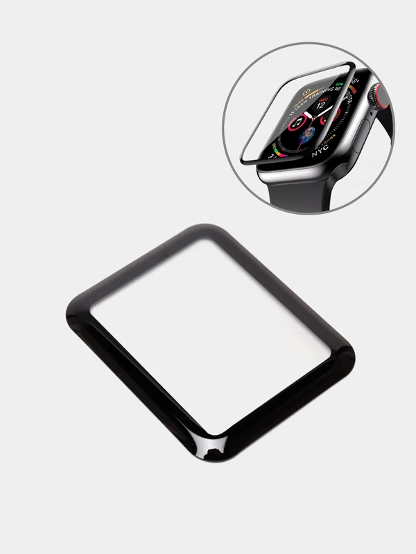 Защитное стекло на Apple Watch 38/40/41/42/44/45 мм, полная проклейка