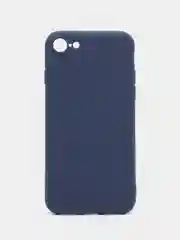 Темно-синий чехол силиконовый для iPhone 7, 8 SE 2020, 11, 12, 13, Pro, Max, mini, защита камеры