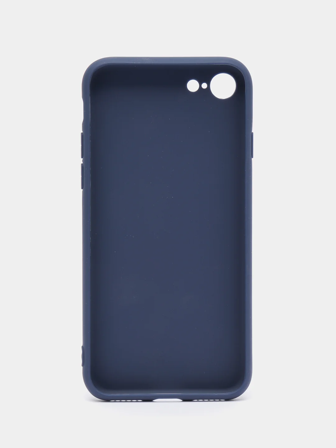 Темно-синий чехол силиконовый для iPhone 7, 8 SE 2020, 11, 12, 13, Pro, Max, mini, защита камеры