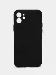 Черный чехол силиконовый для iPhone 7, 8 SE 2020, 11, 12, 13, Pro, Max, mini, защита камеры