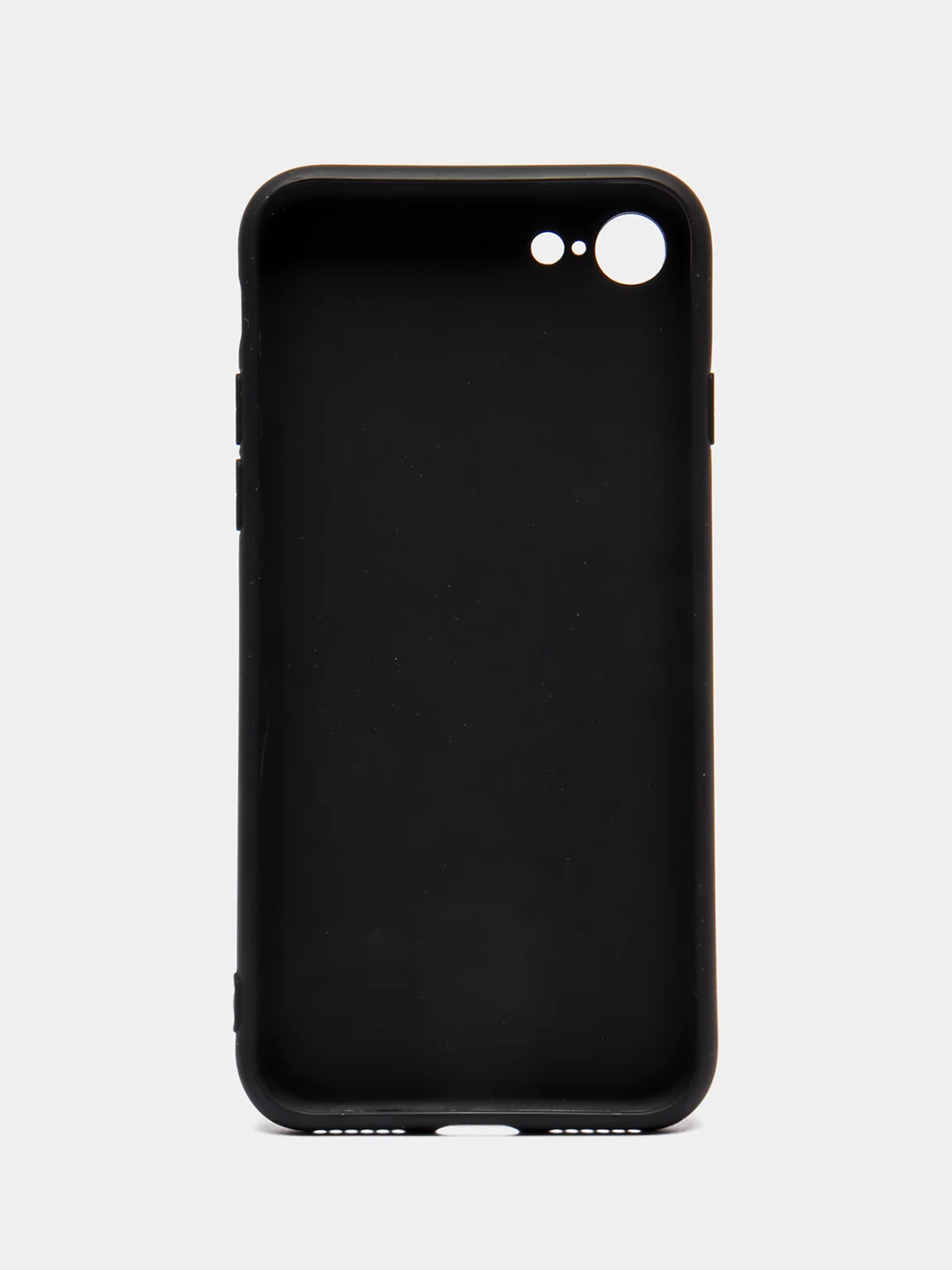 Черный чехол силиконовый для iPhone 7, 8 SE 2020, 11, 12, 13, Pro, Max, mini, защита камеры