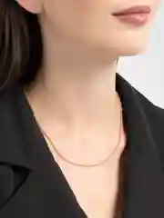 Цепочка на шею тонкая в золотом цвете /нержавеющая сталь/плетение "Сингапур"