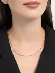 Цепочка на шею тонкая в золотом цвете /нержавеющая сталь/плетение "Сингапур"