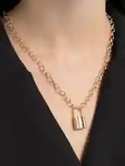 Желтый цепочка для шеи, цепочка с подвеской замок, цепочка, набор бижутерии, комплект бижутерии