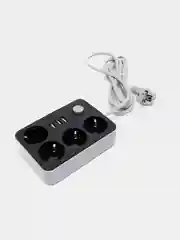Черный удлинитель с USB разъемами фильтр сетевой