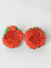 Коралловый резинки для волос с цветами из фоамирана