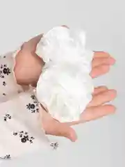 Белый школьные  белые банты   для волос  на резинке, пара