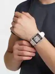 Белый часы наручные, с будильником и подсветкой, мужские
