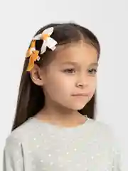 Оранжевый заколка-бант, 2 штуки