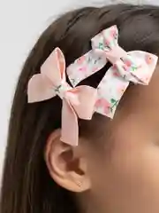 Розовый заколка-бант, 2 штуки