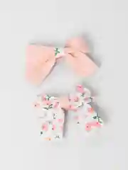 Розовый заколка-бант, 2 штуки