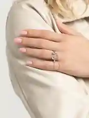 Алый женские кольца с цепочкой и бабочкой, регулируемое