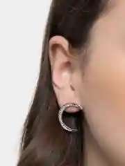 Серебряный серьги ассиметричные Луна и Звезда