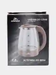 Чайник электрический "Добрыня" DO-1254, стеклянный, 1.8 л