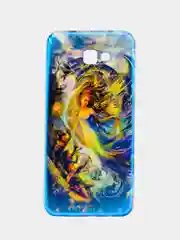 Голубой чехол Samsung Galaxy J4+ / J4 Plus, Галакси Джи4+ / Джи4 Плюс, силиконовый с рисунком