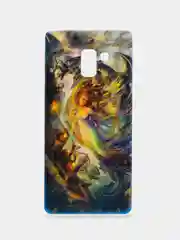 Голубой чехол Samsung Galaxy A8+ (A8 Plus), Самсунг Галакси А8+ (А8 Плюс) силиконовый с рисунком