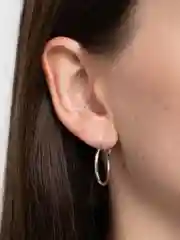 Серебряный женские круглые серьги-кольца, золотые, серебряные, диаметр 2см, 3см, 4см, 5см, 6см, 7см