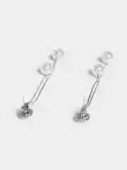 Серебряный серьги длинные с подвесками "Pearls", висячие серьги женские вечерние с жемчугом бижутерия