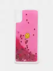 Тёмно-розовый чехол Xiaomi Redmi 9A, Сяоми Редми 9А силиконовый переливающийся жидкий с блестками