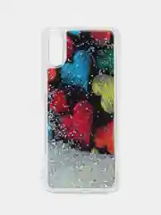 Черный чехол Xiaomi Redmi 9A, Сяоми Редми 9А силиконовый переливающийся жидкий с блестками