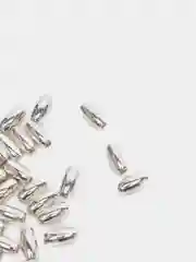 Серебряный бусины в форме риса, 3 х 6 мм