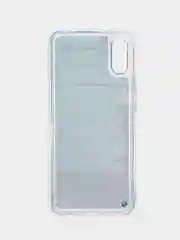 Небесно-голубой чехол Xiaomi Redmi 9A, Сяоми Редми 9А силиконовый переливающийся жидкий с блестками
