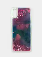 Лавандовый чехол Xiaomi Redmi 9A, Сяоми Редми 9А силиконовый переливающийся жидкий с блестками