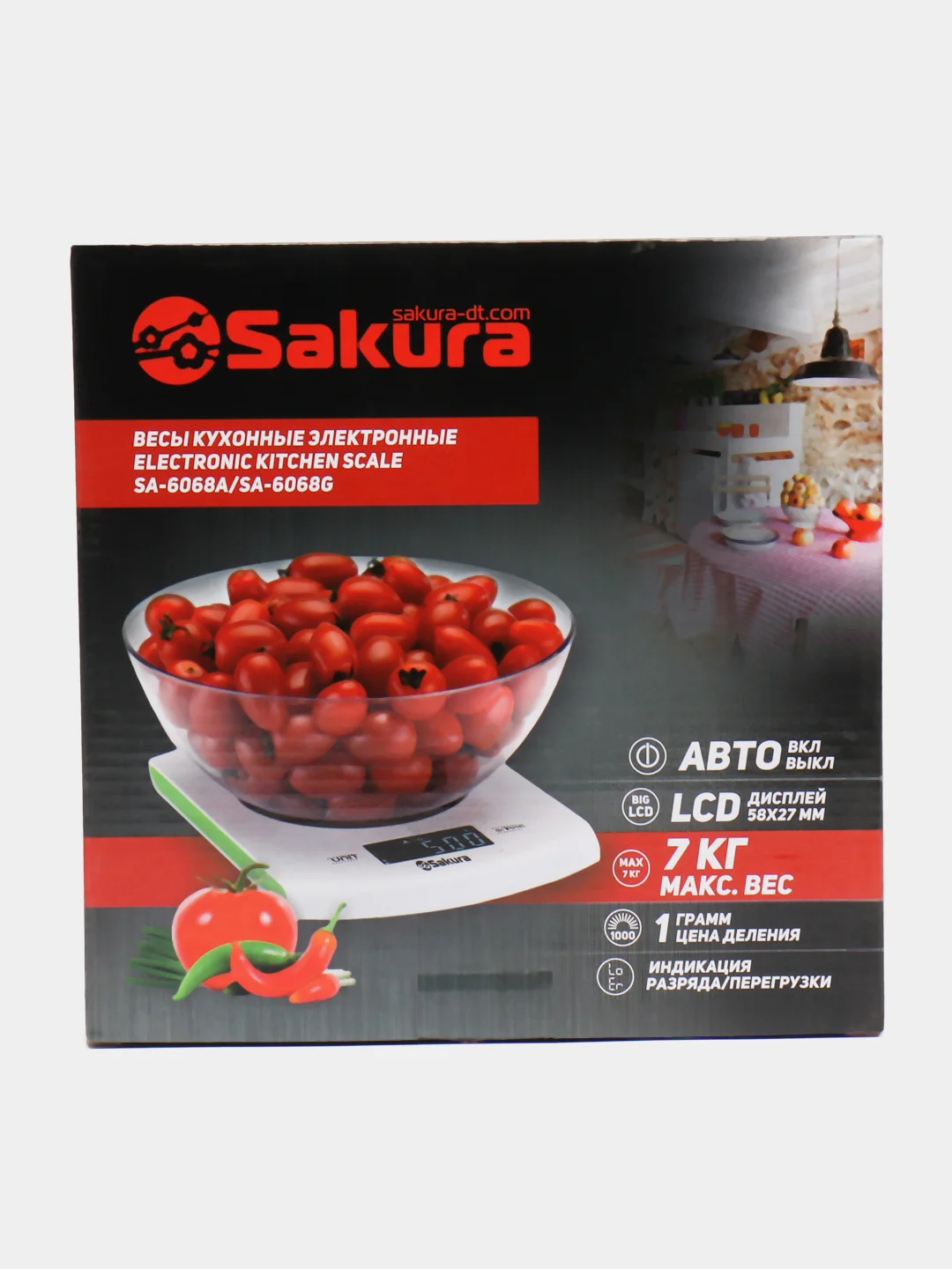 Весы кухонные Sakura SA-6068A, электронные, до 7 кг