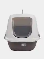 Туалет для кошек Leo XL, закрытый белый ,коричневый