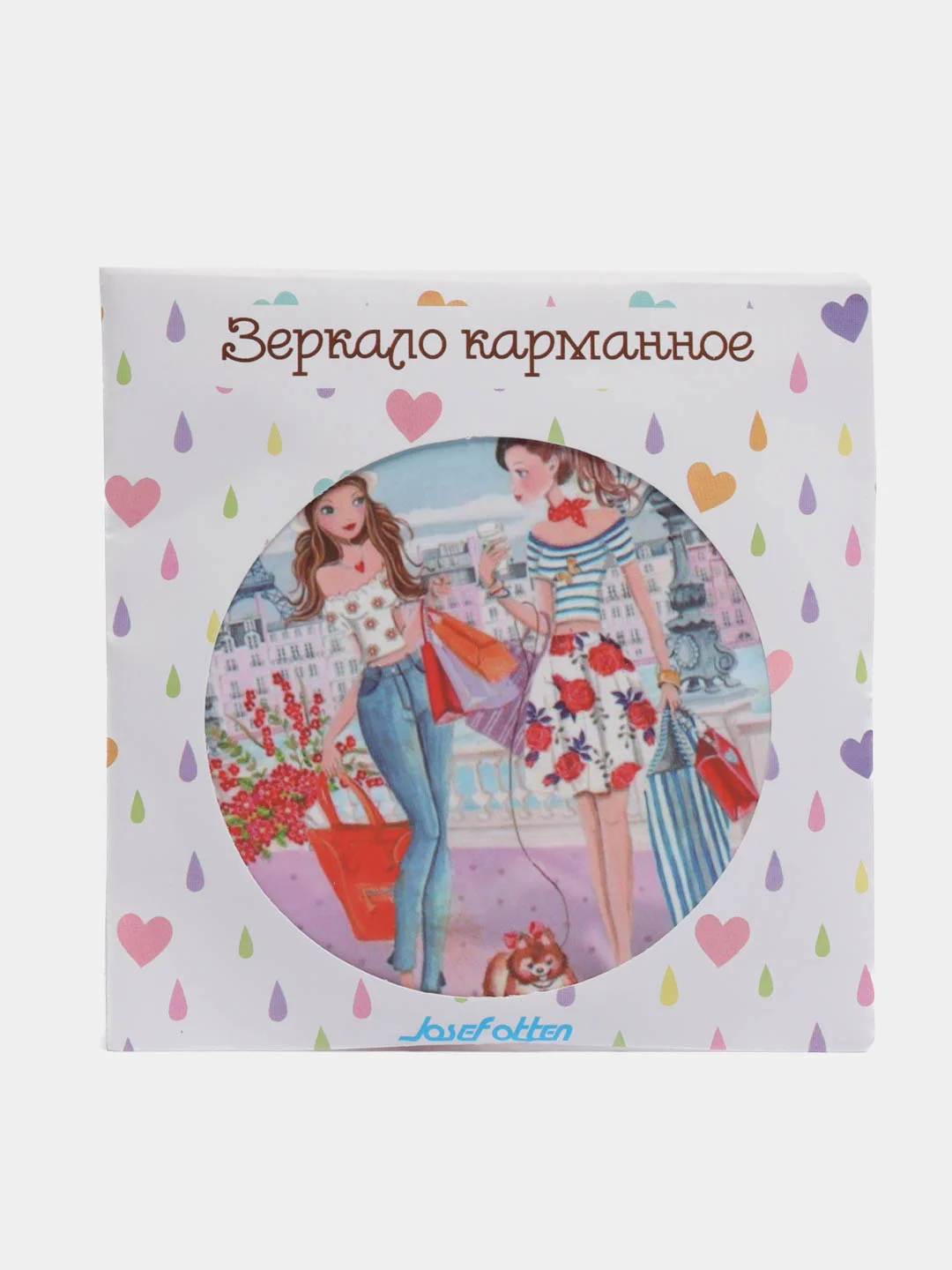 Кораллово-розовый карманное зеркало для макияжа, 7 см