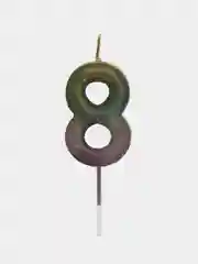 Золотой свеча восковая в торт "Градиент", цифра: 0, 1, 2, 3, 4, 5, 6, 7, 8, 9, х 9.8 см