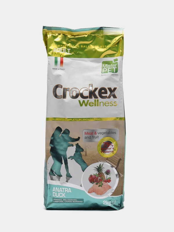 Корм сухой для собак мелких пород Crockex "Утка и рис", 2 кг