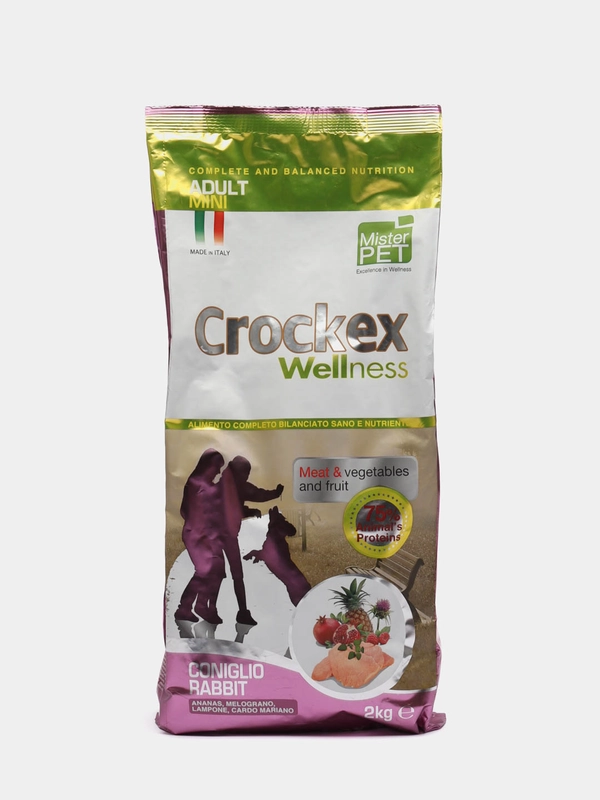 Корм сухой для собак мелких пород Crockex "Кролик и рис", 2 кг