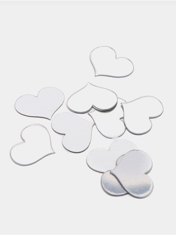 Наклейка сердце зеркальная, 10шт, 2,5х2 см