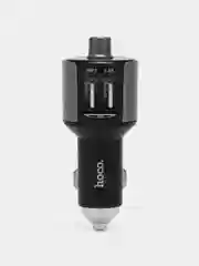 Серый металлик fm модулятор bluetooth + Автомобильное зарядное устройство Hoco E19 фм модулятор