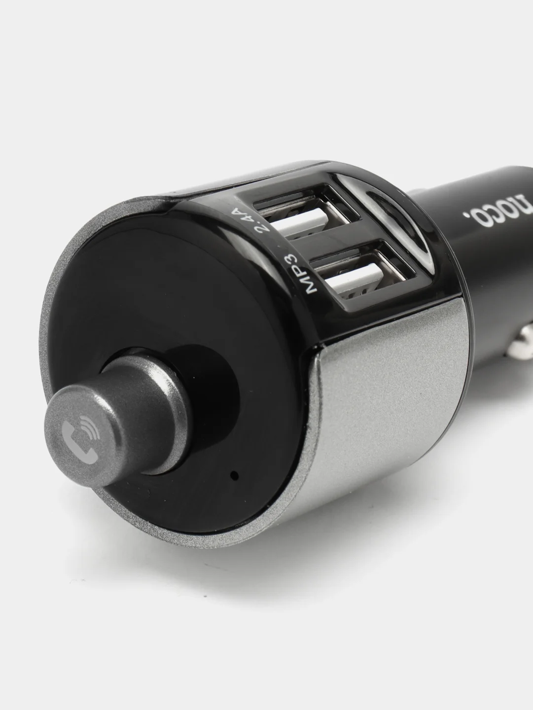 Серый металлик fm модулятор bluetooth + Автомобильное зарядное устройство Hoco E19 фм модулятор