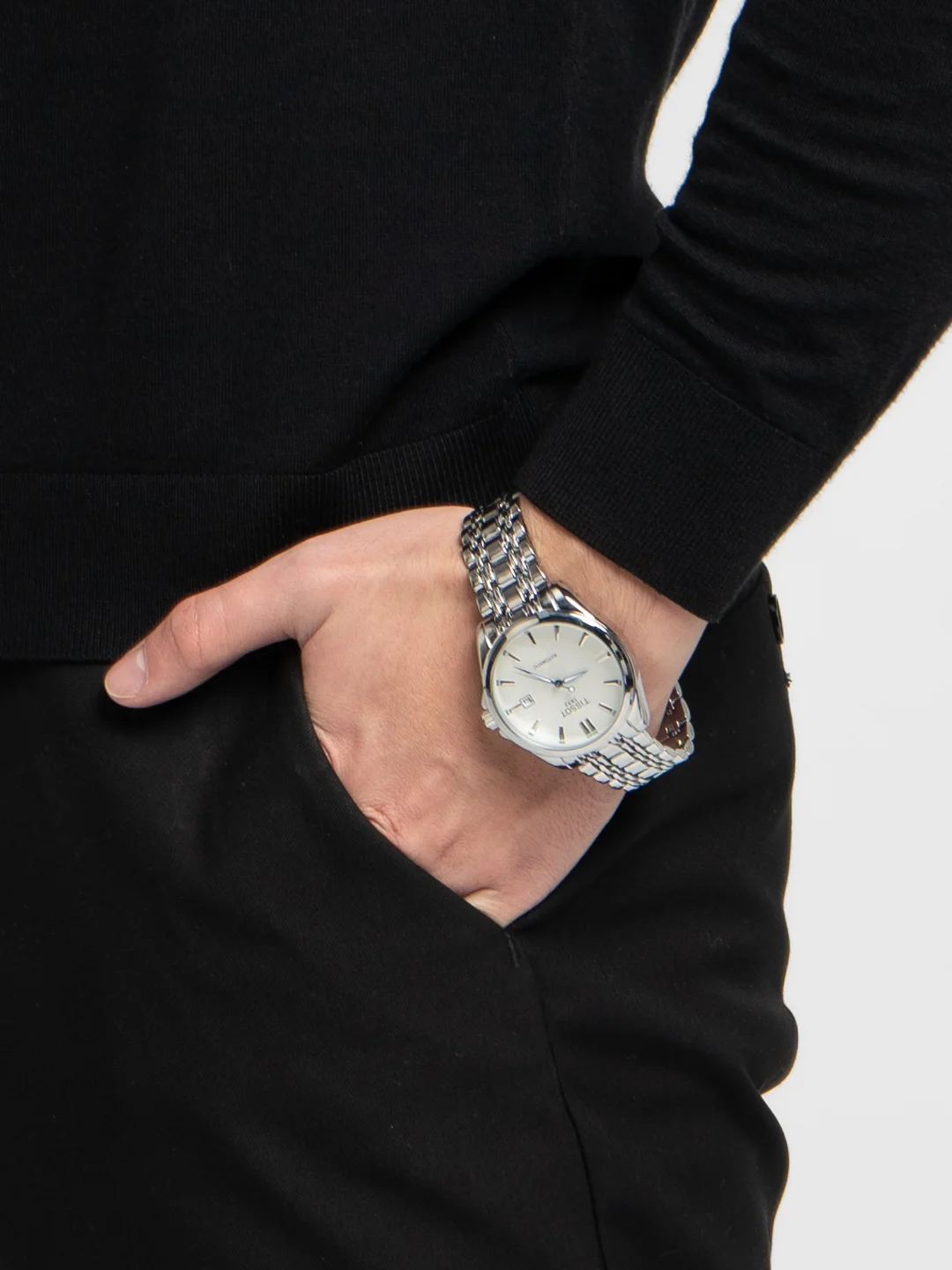 Серебряный часы механические
