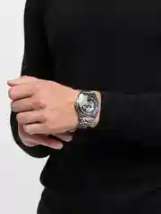 Серый металлик часы механические, мужские