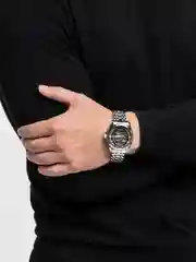 Серый металлик часы механические, мужские