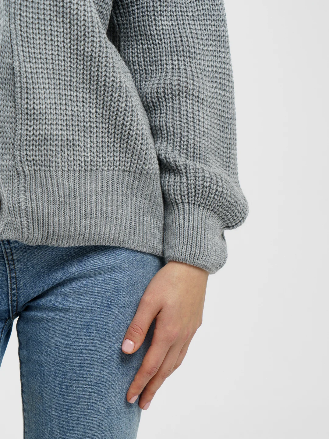 Серый кардиган женский oversize