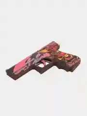 Багровый деревянный пистолет Headshot Хэдшот, резинкострел