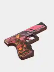 Багровый деревянный пистолет Headshot Хэдшот, резинкострел