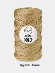 Песочный хаки шнур Caramel Dolce плоский, 4 мм, 100 м, для вязания и макраме