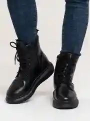 Ботинки женские, черные, зимние утепленные черные