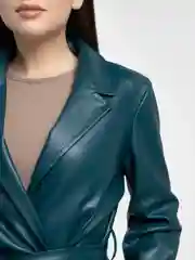 Морской тренч женский длинный, экокожа