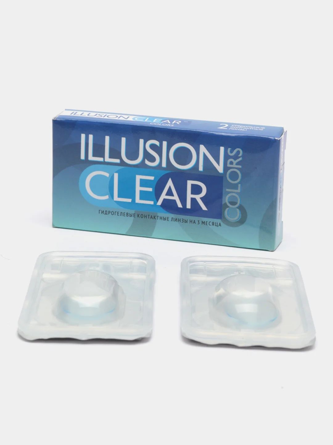 Прозрачные контактные линзы для коррекции зрения ILLUSION colors clear, 2 штук, 3 месяца