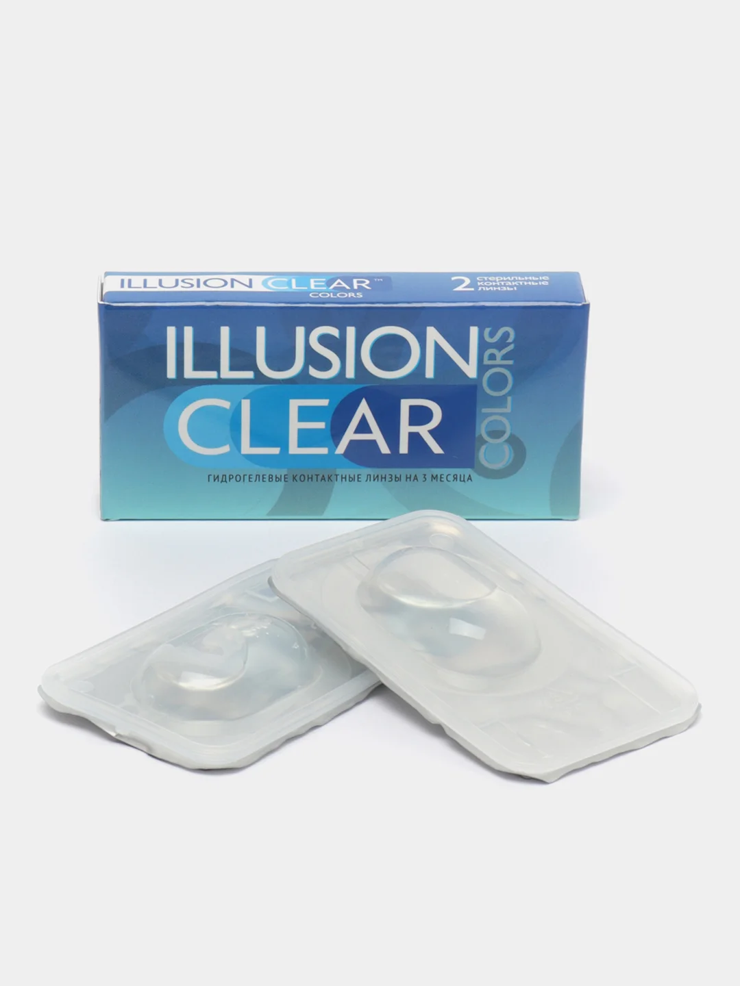 Прозрачные контактные линзы для коррекции зрения ILLUSION colors clear, 2 штук, 3 месяца