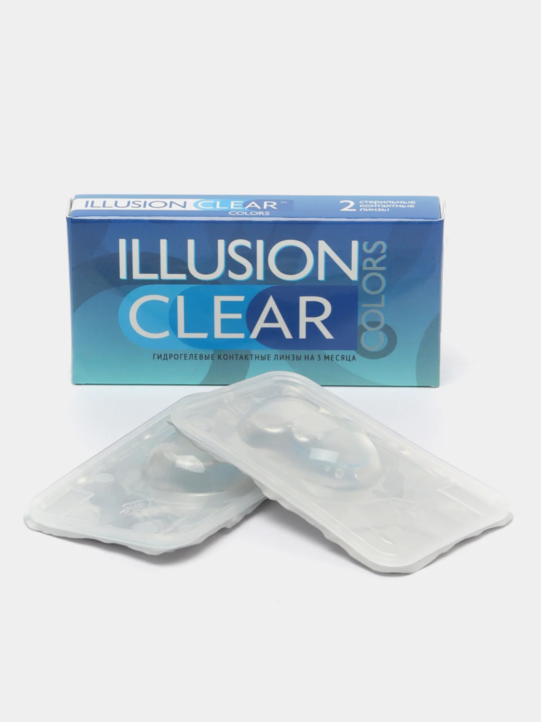 Прозрачные контактные линзы для коррекции зрения ILLUSION colors clear, 2 штук, 3 месяца