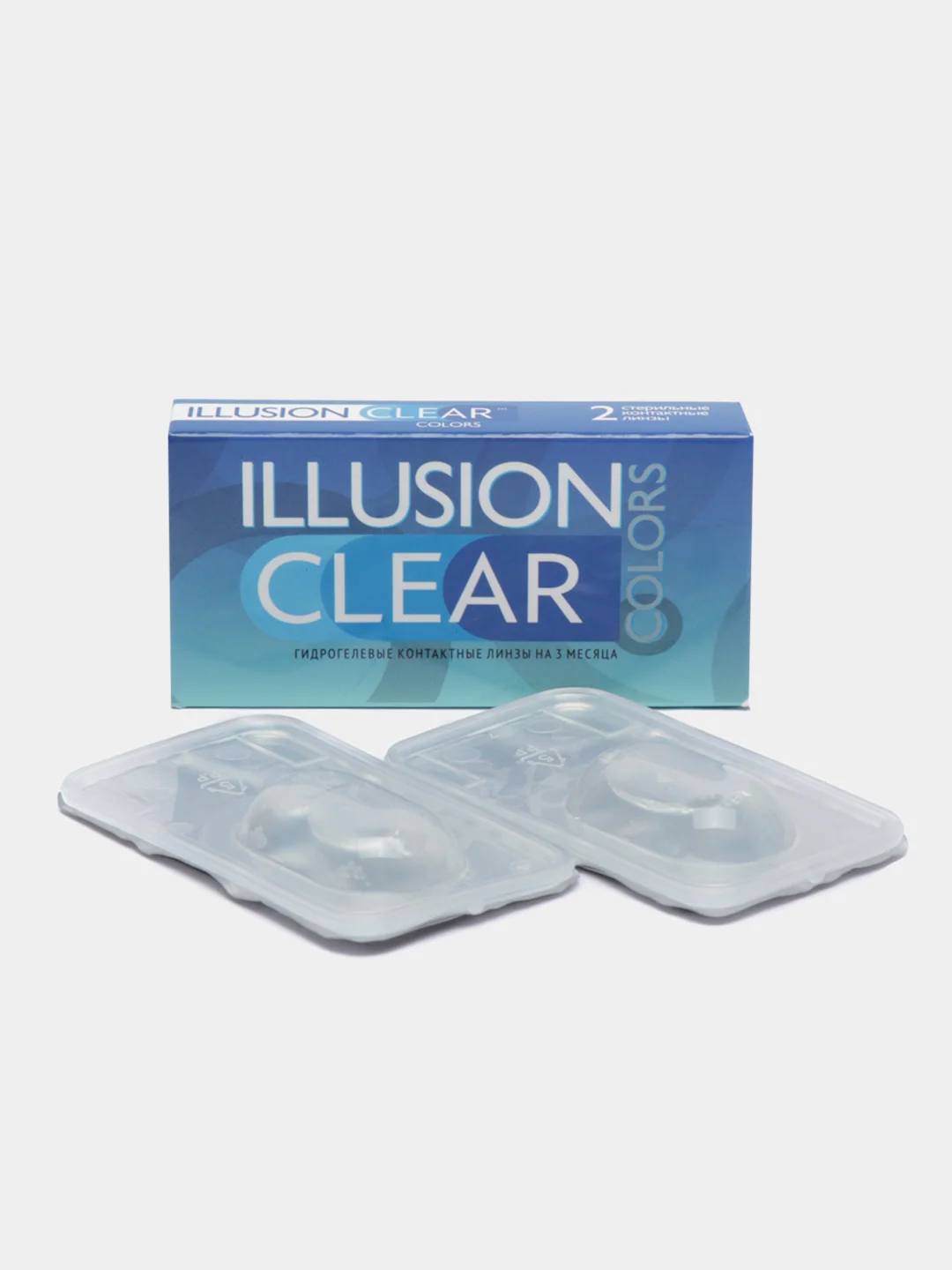 Прозрачные контактные линзы для коррекции зрения ILLUSION colors clear, 2 штук, 3 месяца