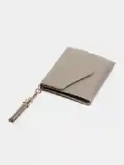 Серый кошелек женский из эко-кожи, портмоне с брелком подвеской, на подарок